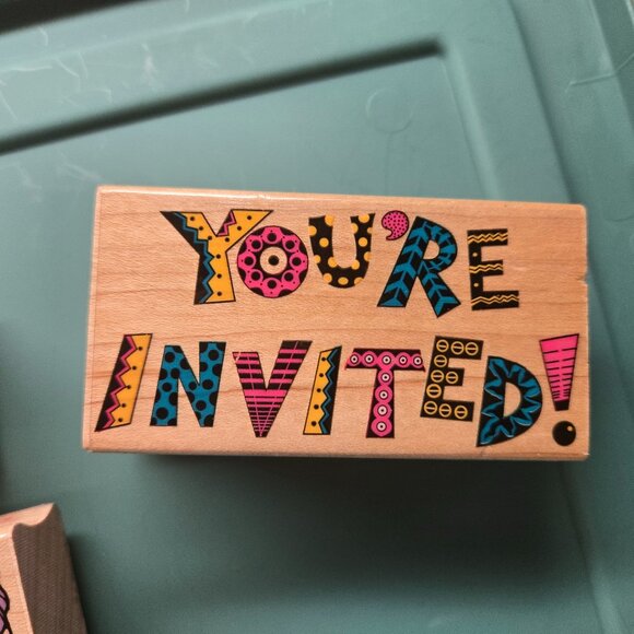 Set of 5 Birthday Themed Rubber Stamps - Picture 2 of 10